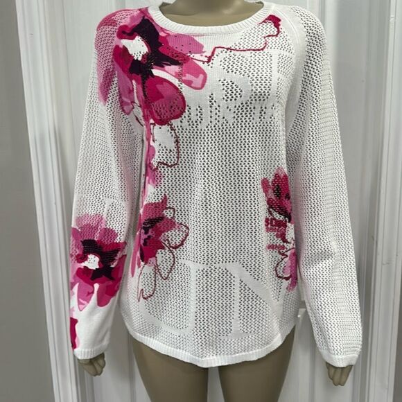 RABE FLORAL PRINT AJOUR KNITTED SWEATER - Picture 4 of 9